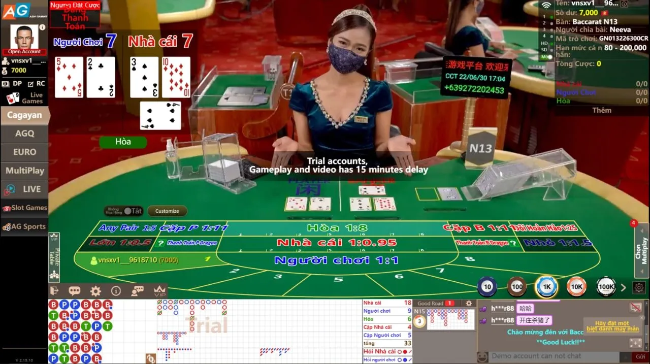 Giao diện livestream Baccarat tại 79KING với chất lượng HD